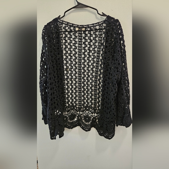 ADORA Crochet Black Sweater Size M/L - Picture 4 of 7